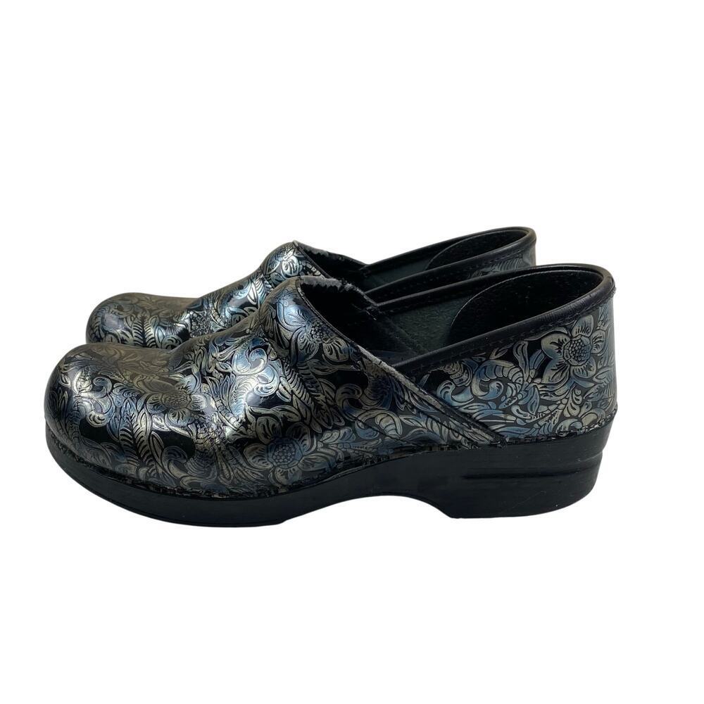 Dansko Women‎ Clogs Paisley Floral Print Leather Nursing Comfort Shoes EU 41